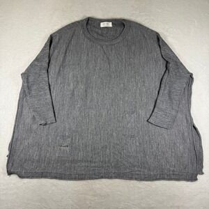 Mer Sea Co Gray Oversized Pullover Sweater Crew Neck One Size OS Fits All Pocket